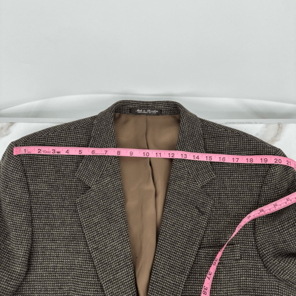 Vintage Men’s Wool Sport Coat 42L Tweed Preppy English Countryside Brown - Picture 6 of 12